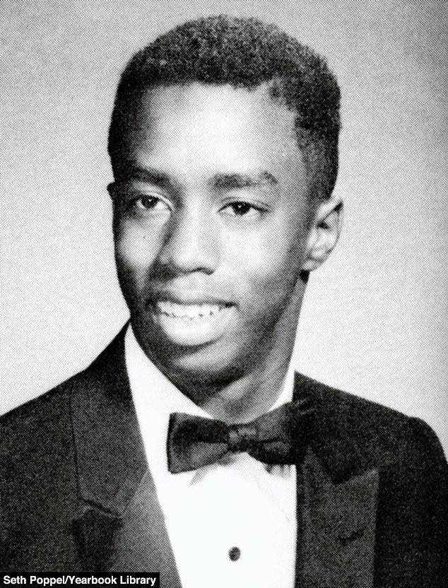 Combs was pictured in his senior year yearbook shot from Mount St. Michael Academy in Mount Vernon, New York in 1987