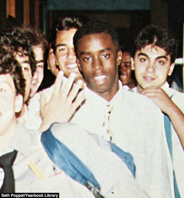 The I'll Be Missing You rapper was pictured in 1987 surrounded by friends at the school