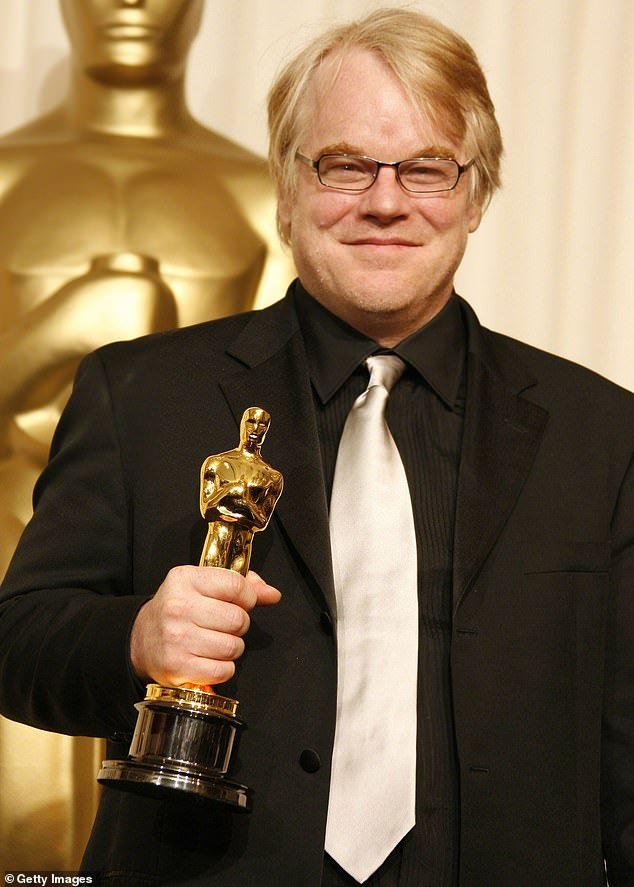 His Oscar came in 2006 for his portrayal of one of America's most famous authors, Truman Capote; he is pictured at the Academy Awards that year