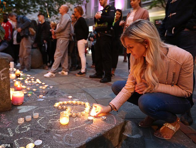 To fundraise for families affected by the tragedy, Ariana funded the funerals of those who lost their lives; a memorial is pictured on May 29, 2017