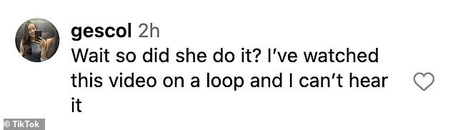 A slew of comments pointed out her high note or lack thereof. 'Wait so did she do it? I've watched this video on a loop and I can't hear it,' one Instagram user wrote