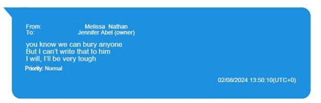 Many of the messages included in the complaint show exchanges between publicist Jennifer Abel and crisis management expert Melissa Nathan