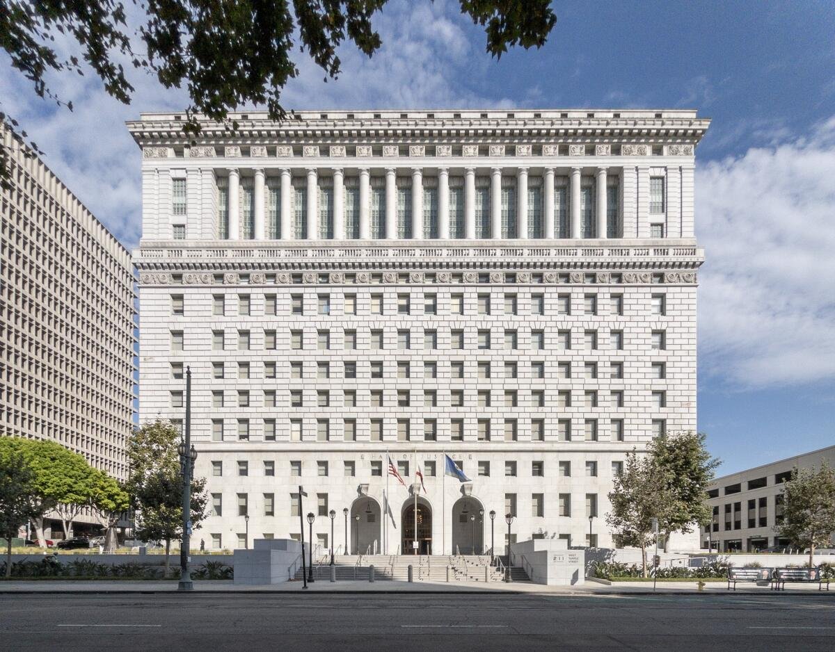 Los Angeles County oversaw the renovation of the Hall of Justice a decade ago.