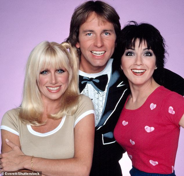 Suzanne with John Ritter, Joyce DeWitt on Three's Company