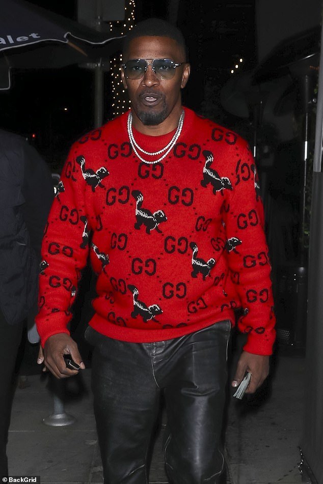 Jamie Foxx steps out for a holiday dinner with friends after controversial remark about dating white women