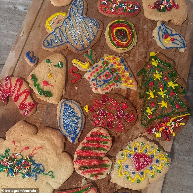 To further get into the holiday spirit, the model baked scrumptious Christmas cookies that were decked out with sugary icing and sprinkles