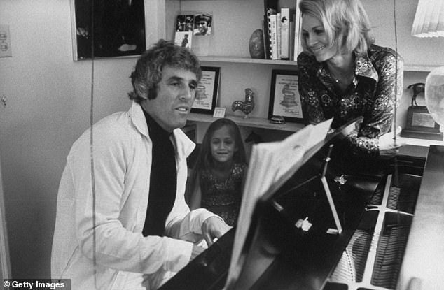 The actress later married composer and record producer, Burt Bacharach, in 1965 until their divorce in 1981; seen above in 1974