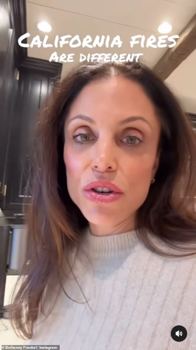 Bethenny Frankel, 54, shared a video to her Instagram page to enogucarge people to donate to her BStrong foundation to help those affected