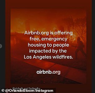 Bloom shared information and links about AirBnB offering free housing to fire victims