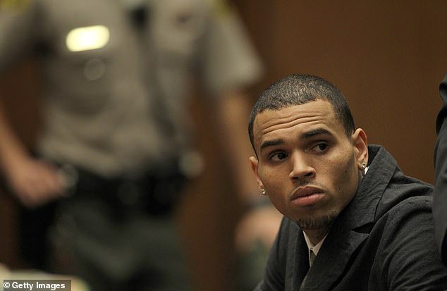 Brown was pictured in LA Superior Court in 2013 for a hearing linked to his assault of Rihanna four years prior