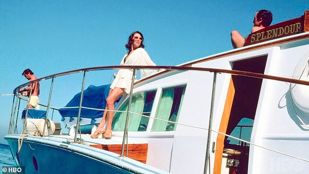 The star shockingly drowned to death after falling from a yacht off Catalina Island during Thanksgiving weekend 1981; Wood and Wagner (left) on their boat Splendour, with captain Dennis Davern (right), just weeks before she died