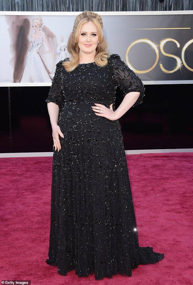 Adele is pictured at the Oscars in 2012