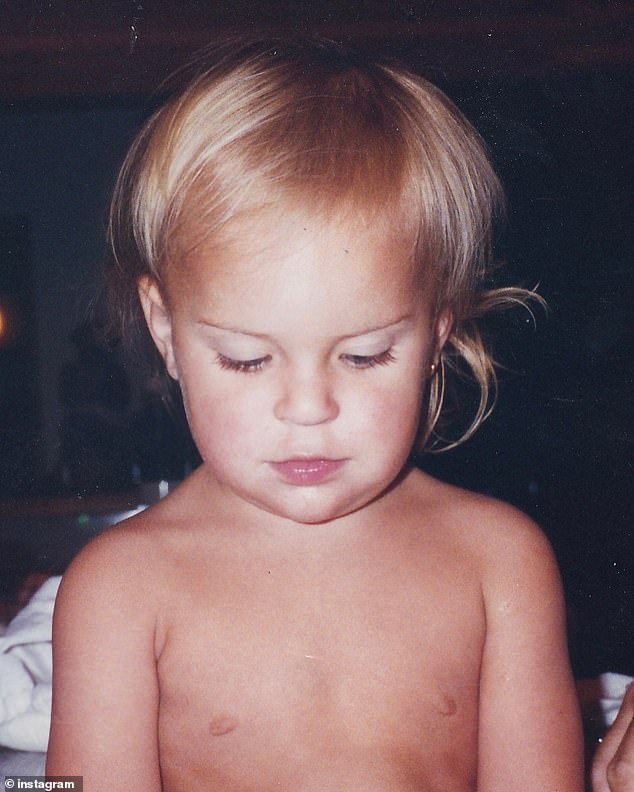 Moore also shared an image of her youngest as a toddler