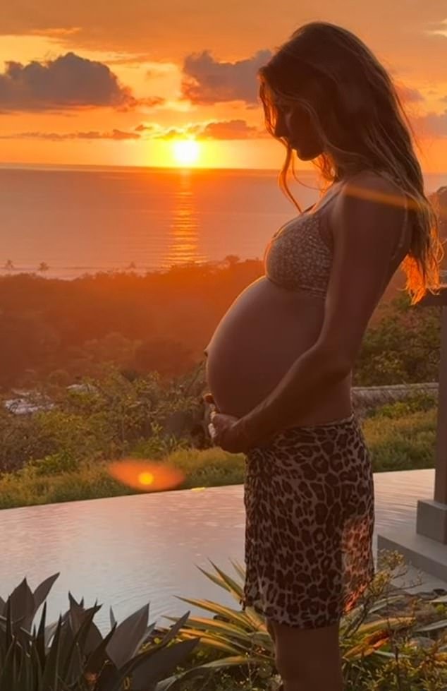 It remains unclear when the happy couple welcomed the child but sources for the publication claim it was recent and no gender has also been revealed; she is seen showing off the bump in a January Instagram post