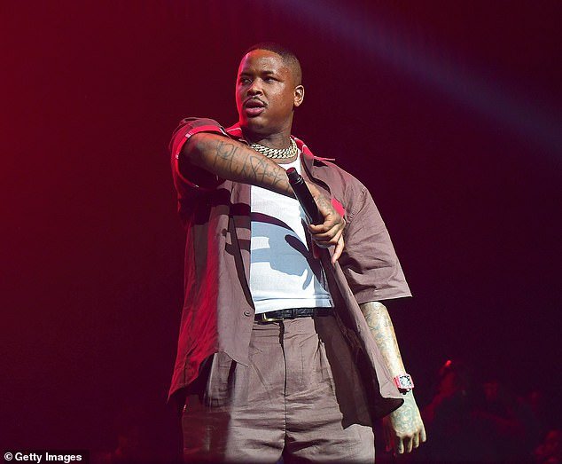 YG was arrested after police found his red Lamborghini parked up on the curb in Burbank in October 2024. They were not called to the scene but merely drove past; seen in 2019 in Atlanta