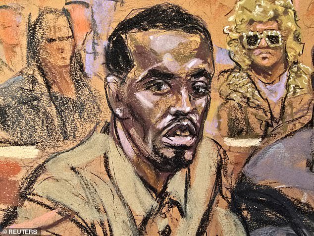 Combs as seen in a court sketch from an October 10, 2024 hearing in Manhattan Federal Court