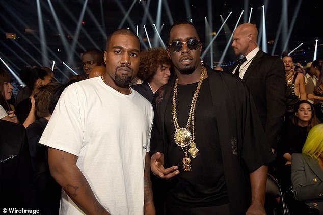 West and Combs pictured at Madison Square Garden for the 2016 MTV VMA Awards