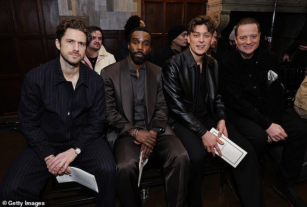 Shortly before the event officially commenced, The Whale actor was spotted sitting next to Aaron Tveit, Tramell Tillman and Tom Francis