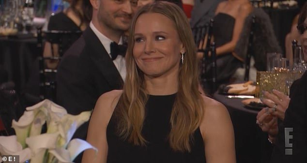 Chelsea then teased Kristen Bell, the star of Netflix series Nobody Wants This, telling the audience: 'Netflix fought back against the rising tide of anti-semitism by having Kristen Bell get penetrated by a sexy rabbi'