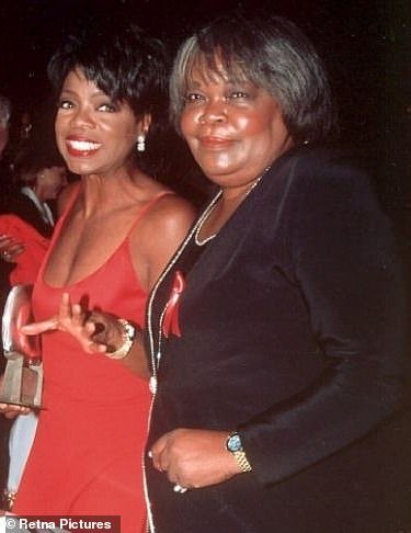 Oprah recalled her struggle to come up with something positive to say about her mom when she was invited to speak about her at a church; pictured in 1994