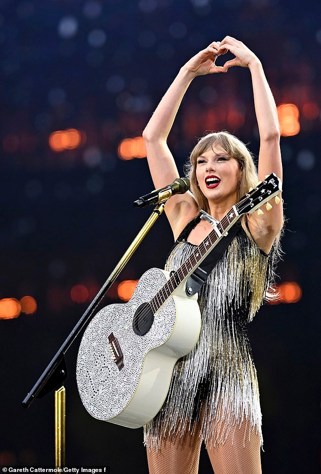 Over the past year, Swift's charitable acts have also included donating to numerous food banks across the country, visiting patients at Children's Mercy Hospital and giving out $197 million in bonuses to everyone working on her Eras Tour; seen on August 15, 2024