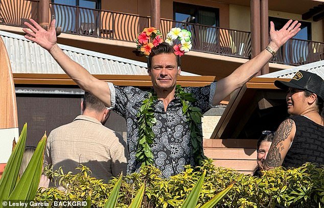 The longtime American Idol host also wore a traditional Ti Leaf Lei Twist draped over his neck as a nod to the tourist-favorite destination