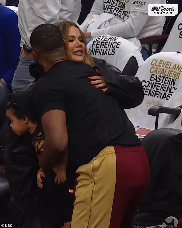 Kardashian brought her kids to watch Thompson's Cleveland Cavaliers face off against the Boston Celtics in game four of the Easter Conference semifinals in May 2024