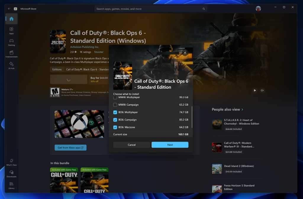 Windows 11’s app store has a solution for gigantic PC game downloads