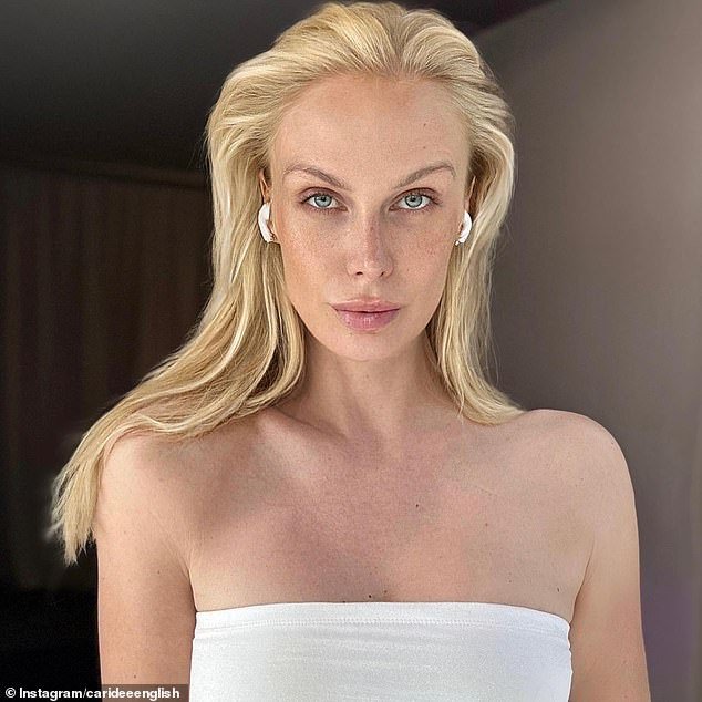 CariDee English, 40, shared glamorous modeling portraits mixed with harrowing photos of her in the hospital during her struggle with addiction