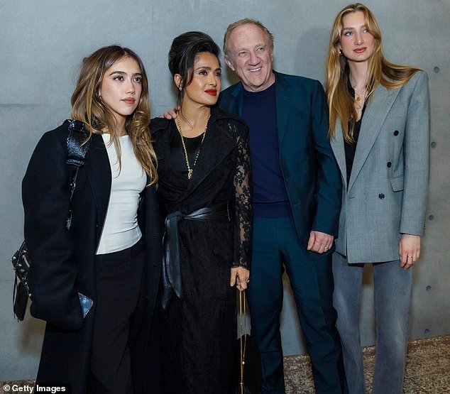 She is 17-year-old Valentina Paloma Pinault. Her mother is Salma Hayek and dad is French businessman François-Henri Pinault who runs a fashion group that owns Gucci. The teen was seen last week with mom, dad and one of her half sisters, Mathilde Pinault, at an event in Paris